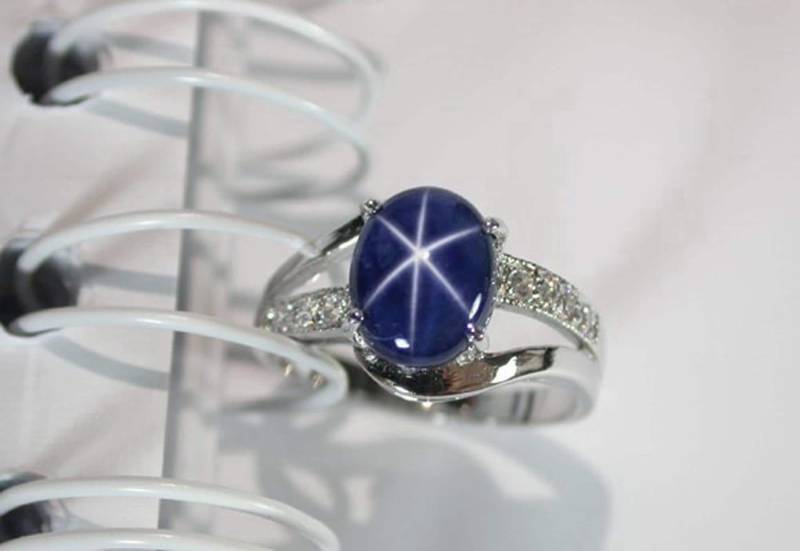Blauer Sternsaphir Ring Sterling Silber Hochzeitsschmuck, Us Size 7 von scandream