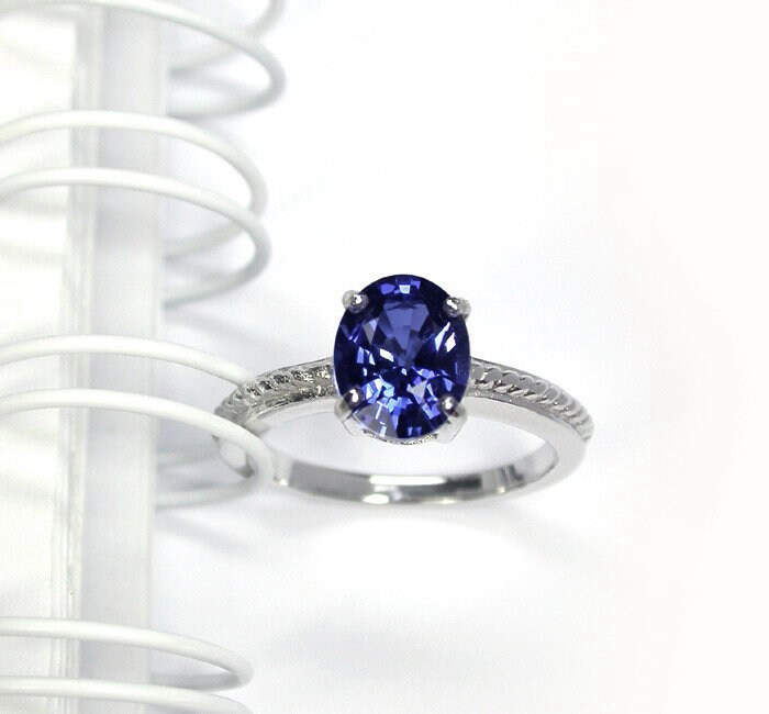 Natürlicher Blauer Saphir-sterlingsilber-Ring - Größe 7 Freie Größenänderung von scandream