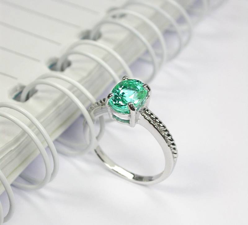 Paraiba Apatit Ring 2.08 Ct Natürlicher Edelstein, Ehering Aus Sterling Silber | Us Größe 7 von scandream