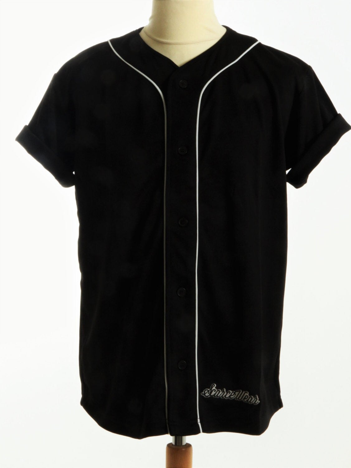 Scarcewear Signature Unifarbenes Schwarz Weißes Baseball Jersey Shirt Größe S-6xl von scarcewear
