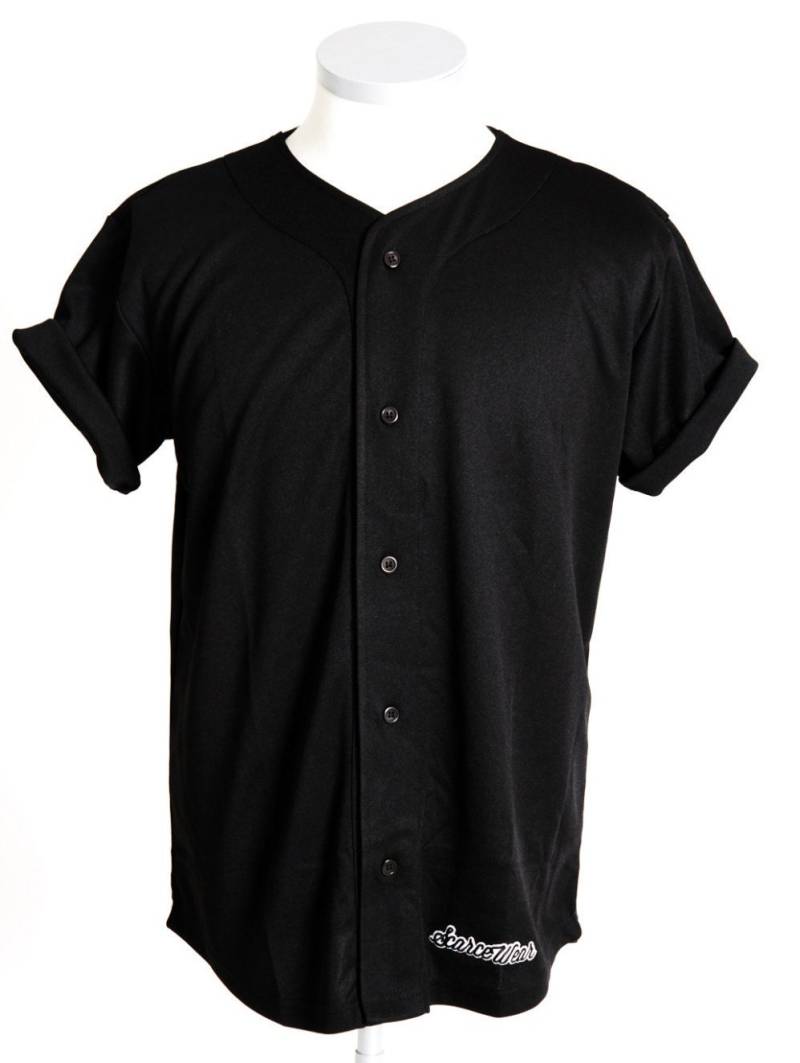 Scarcewear Signature Unifarbenes Schwarzes Baseball Jersey Shirt Größe S-6xl von scarcewear