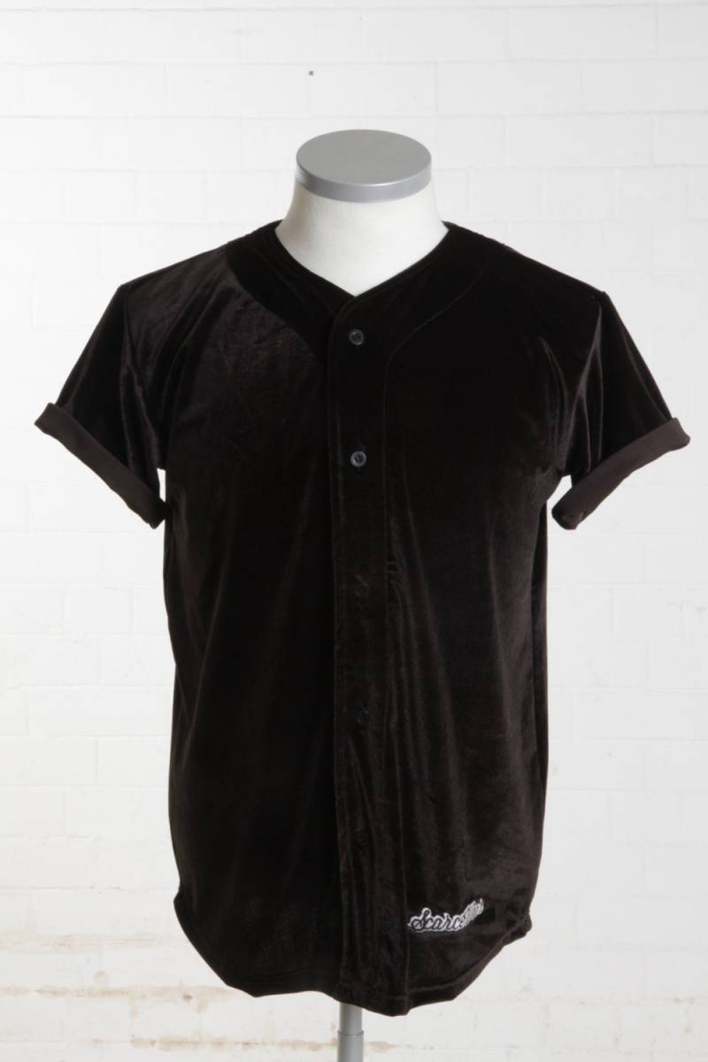 Scarcewear Signature Velours Schlicht Schwarz Baseball Jersey Shirt Größe S-4xl von scarcewear
