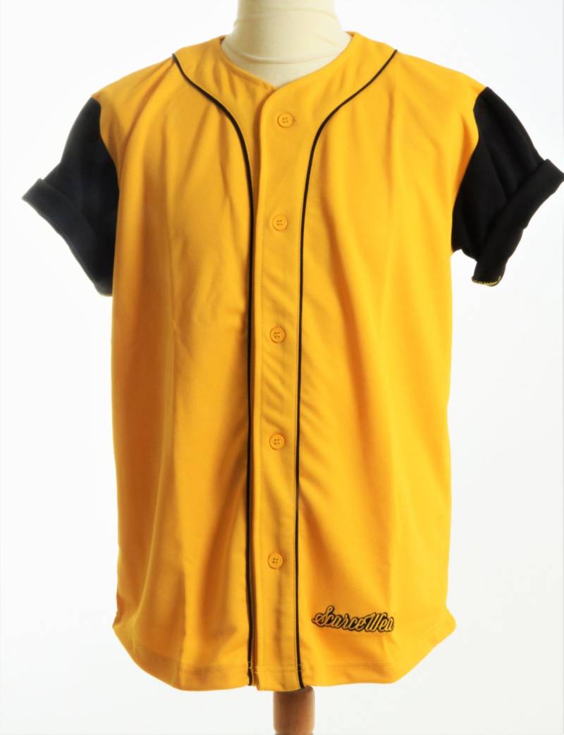 Signature Schlicht Gold Schwarz Ärmel Baseball Jersey Shirt von scarcewear