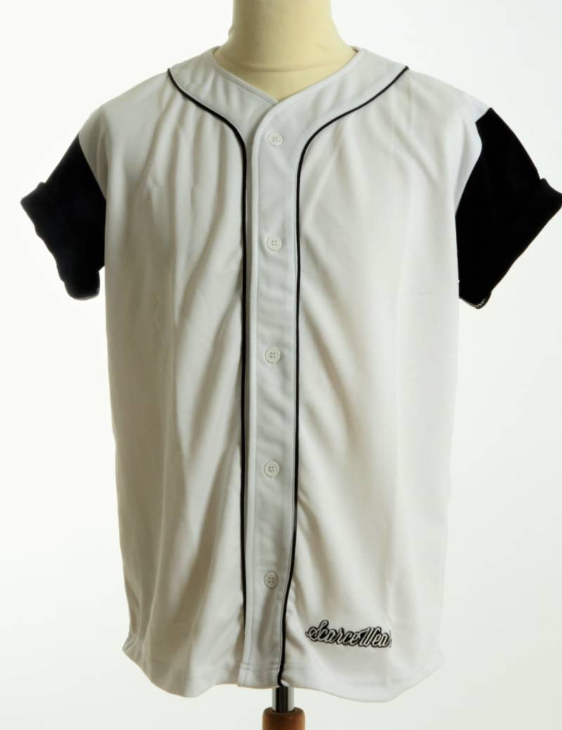 Signature Unikat Weiß Schwarz Ärmel Baseball Jersey Shirt Größe S-4xl von scarcewear