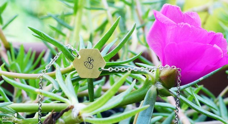 Bee-Armband/Silber Und Rohen Messing Hand Gestempelten Schmuck Bee-Armband/Silber Und Rohen Messing Hand Gestempelten Schmuck von schalleszter