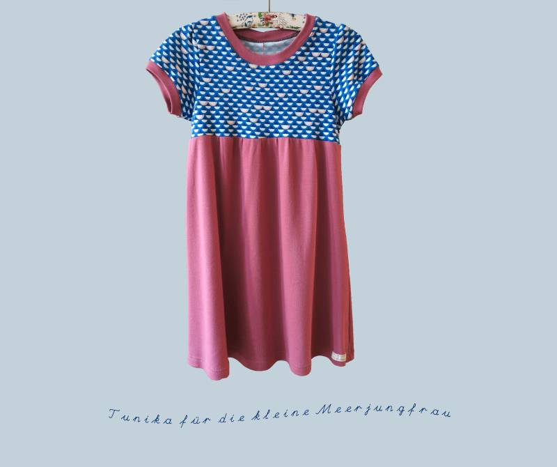 Bio Tunika Kleid "Kleines Meerfräulein" Gr.122/128 von schlafwandlerdesign