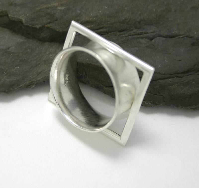 Drehring, Eckig, Rund, Silberring, Glänzend, 925Er Sterling Silber Drehring, Eckig, Rund, Silberring, Glänzend, 925Er Sterling Silber von schlichtSchmuck