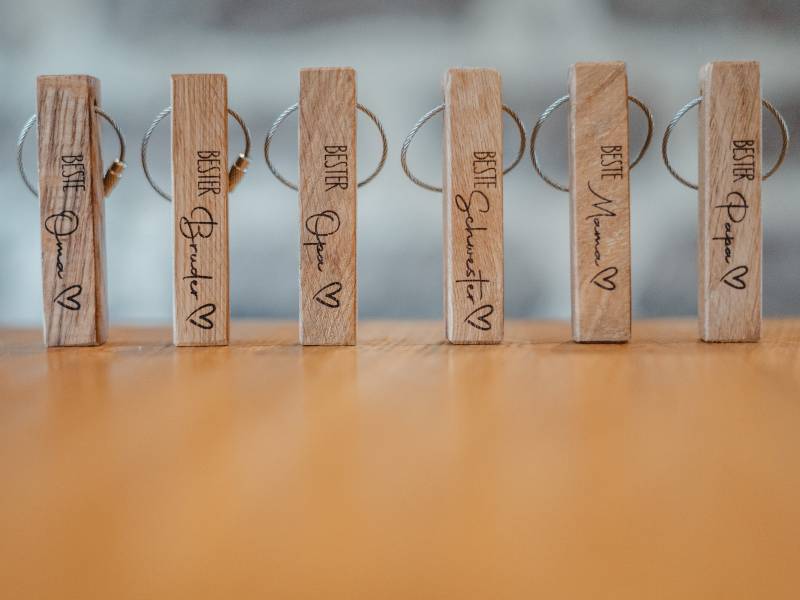 Schlüsselanhänger Holz Anhänger Aus Personalisiert Familie von schlichtbetont