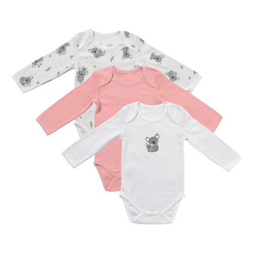schlummersack Baby Body Langarm Set Mädchen Koala Größe 92 18-24Monate | 3 Stück Baby Body Mädchen 100% Bio Baumwolle | Babybody Langarm Set Set - Body Babys Mädchen mit Knöpfe Pack von schlummersack