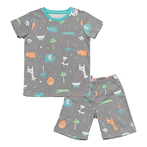 schlummersack Kinder Schlafanzug kurz Unisex Safari Größe 134 8-9 Jahre |Pyjama Kinder Set zweiteilig Jungen & Mädchen | Kinderschlafanzüge Kinder Schlafanzug Baumwolle von schlummersack