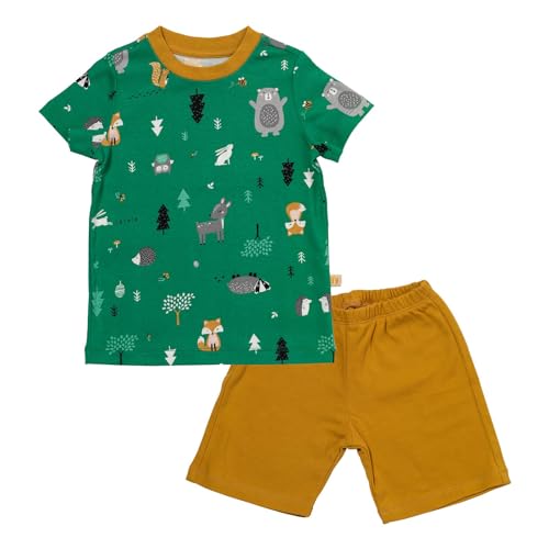 schlummersack Kinder Schlafanzug kurz Unisex Waldtiere Größe 128 7-8 Jahre |Pyjama Kinder Set zweiteilig Jungen & Mädchen | Kinderschlafanzüge Kinder Schlafanzug Baumwolle von schlummersack