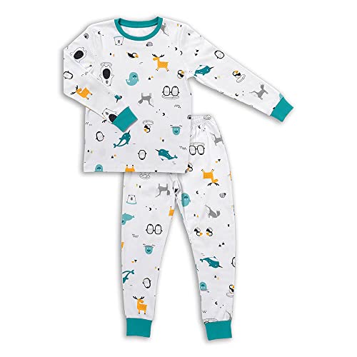 schlummersack Kinder Schlafanzug lang Unisex Polarfreunde Größe 134 8-9 Jahre |Pyjama Kinder Set zweiteilig Jungen & Mädchen | Kinderschlafanzüge Kinder Schlafanzug Baumwolle von schlummersack