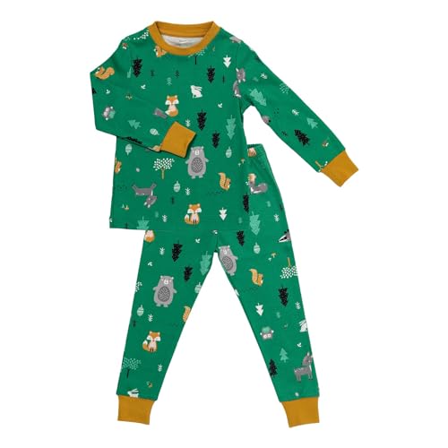 schlummersack Kinder Schlafanzug lang Unisex Waldtiere Größe 104 3-4 Jahre |Pyjama Kinder Set zweiteilig Jungen & Mädchen | Kinderschlafanzüge Kinder Schlafanzug Baumwolle von schlummersack