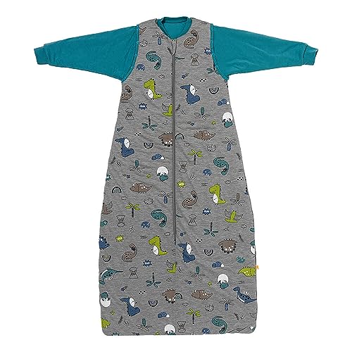 schlummersack Kinder Schlafsack 2.5 Tog Modal Oeko-Tex 130 cm Dinosaurier | Ganzjahresschlafsack Baby mit Ärmel abnehmbar Kinderschlafsack 3-6 Jahre | Ganzjahres Schlafsack Baby von schlummersack