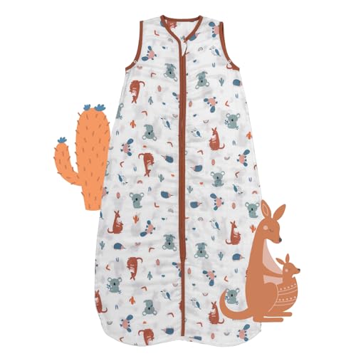 schlummersack Kinder Schlafsack Sommer 150 cm dünn Bambus-Musselin Känguru | Sommerschlafsack 0.5 Tog 0 5 Tog Baby Schlafsack Sommer | Schlafsack Baby Sommer ungefüttert von schlummersack