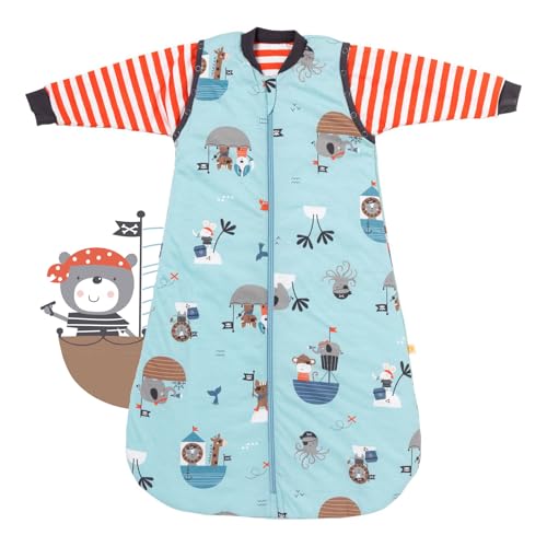 schlummersack Kinder Schlafsack Sommer 150 cm dünn Pirat | Sommerschlafsack 1.0 Tog 1 Tog Baby Schlafsack Sommer | Schlafsack Baby Sommer Frühling von schlummersack
