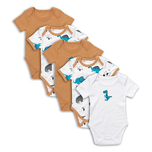 schlummersack Kurzarm Baby Body Set 100% Bio Baumwolle Jurassic Größe 62 0-3 Monate | 5 Stück Body Baby Junge - Sommer Babybody Kurzarm Bio Baumwolle | Baby Bodys Jungen, Bodys Baby Jungen Pack von schlummersack