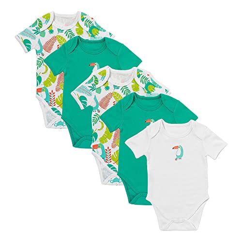 schlummersack Kurzarm Baby Body Set 100% Bio Baumwolle Tropical Größe 62 0-3 Monate | 5 Stück Body Baby Mädchen - Sommer Babybody Kurzarm Bio Baumwolle | Baby Bodys Mädchen, Bodys Baby Mädchen Pack von schlummersack