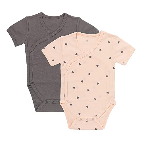 schlummersack Kurzarm Baby Wickelbody Set 100% Bio Baumwolle Herzen Größe 92 18-24 Monate | 2 Stück Body Baby Mädchen - Sommer Babybody Kurzarm Bio Baumwolle | Baby Bodys Mädchen, Bodys Baby Pack von schlummersack