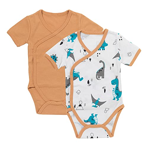 schlummersack Kurzarm Baby Wickelbody Set 100% Bio Baumwolle Jurassic Größe 92 18-24 Monate | 2 Stück Body Baby Junge - Sommer Babybody Kurzarm Bio Baumwolle von schlummersack