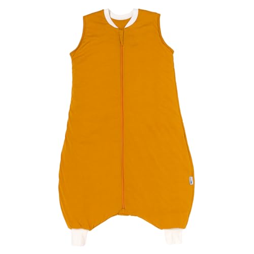 schlummersack Schlafsack mit Füßen Sommer 1 Tog 100 cm dünn Safran | Kinder Schlafsack mit Beinen für eine Körpergröße 100-110cm Füßen 1 Tog von schlummersack
