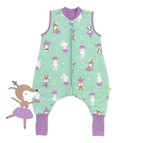 schlummersack Schlafsack mit Füßen Sommer 1 Tog 90 cm dünn Ballerina | Kinder Schlafsack mit Beinen und verlängerten Bündchen für eine Körpergröße 90-100cm Füßen 1 Tog von schlummersack