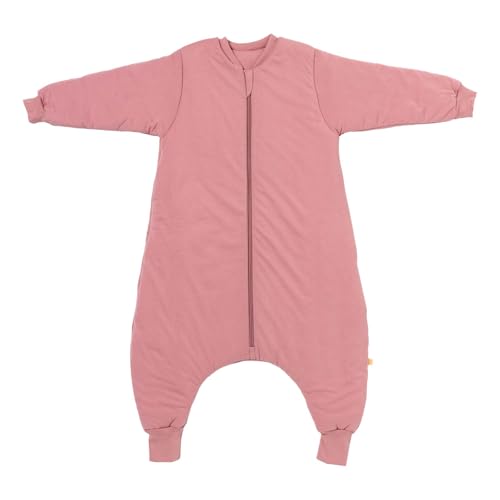 schlummersack Schlafsack mit Füßen Winter 3.5 Tog 90 cm Pastellrosa | Kinder Schlafsack mit Beinen für eine Körpergröße 90-100cm | Winter Füßen 3.5 Tog von schlummersack