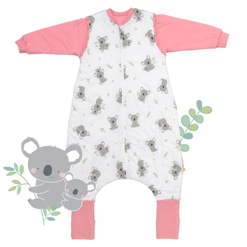 schlummersack Schlafsack mit Füßen ganzjährig 110 cm 2.5 Tog Koala | Kinder Schlafsack mit Beinen und verlängerten Bündchen für eine Körpergröße 110-120cm | Ganzjahres Füßen von schlummersack