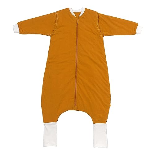 schlummersack Schlafsack mit Füßen ganzjährig 2.5 Tog 100 cm Safran | Kinder Schlafsack mit Beinen und verlängerten Bündchen für eine Körpergröße 100-110cm | Ganzjahres Füßen von schlummersack