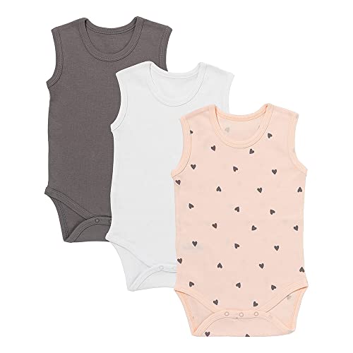 schlummersack ärmellos Baby Body Set 100% Bio Baumwolle Herzen Größe 92 18-24 Monate | 3 Stück Body Baby Mädchen - Sommer Babybody ohne Arm Bio Baumwolle | Baby Bodys Mädchen, Bodys Baby Mädchen Pack von schlummersack