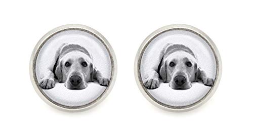 Labrador Motiv Cabochon Ohrstecker silber-farben Ohrringe von schmuck-stadt