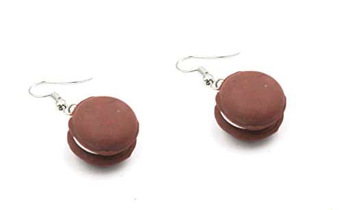 Macaron Ohrringe handmade Damen Ohrhänger blau von schmuck-stadt