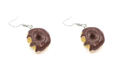 Schoko Donut Ohrringe Ohrschmuck angebissen von schmuck-stadt