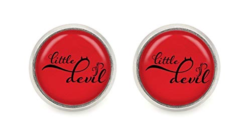 Spruch Motiv Cabochon Ohrstecker 12mm silberfarben Ohrringe von schmuck-stadt