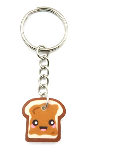 schmuck-stadt Kawaii Toast Schlüsselanhänger silberfarben Taschenanhänger Snack von schmuck-stadt