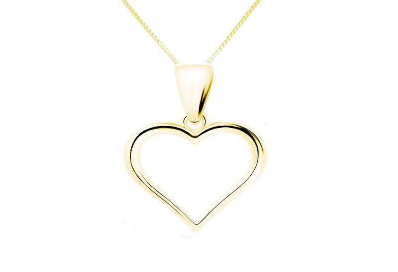 Kettenanhänger Anhänger Kette Herz Liebe Glück 925 Silber (Kette mit Anhänger), Silberanhänger Symbol Glücksbringer Liebe Damen Mädchen Halskette Kette Panzerkette Kinder Hochzeit von schmuck23