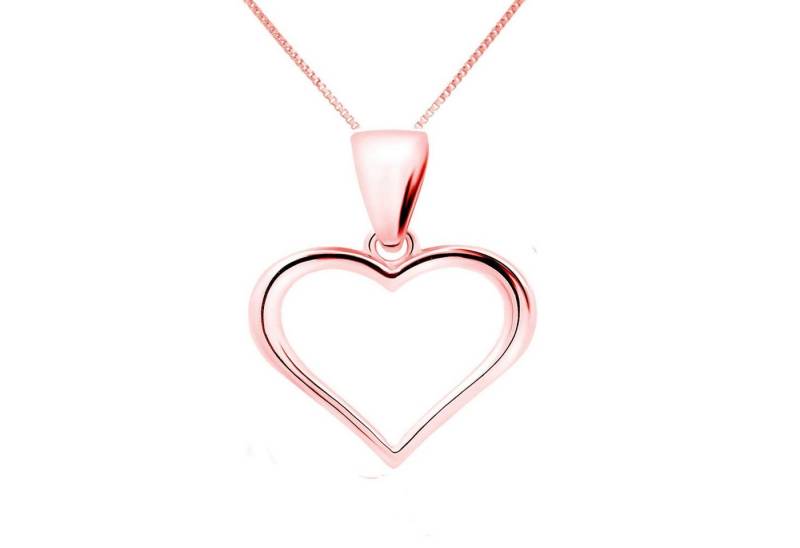 Kettenanhänger Anhänger Kette Herz Liebe Glück 925 Silber (Kette mit Anhänger), Silberanhänger Symbol Glücksbringer Liebe Damen Mädchen Halskette Kette Panzerkette Kinder Hochzeit von schmuck23
