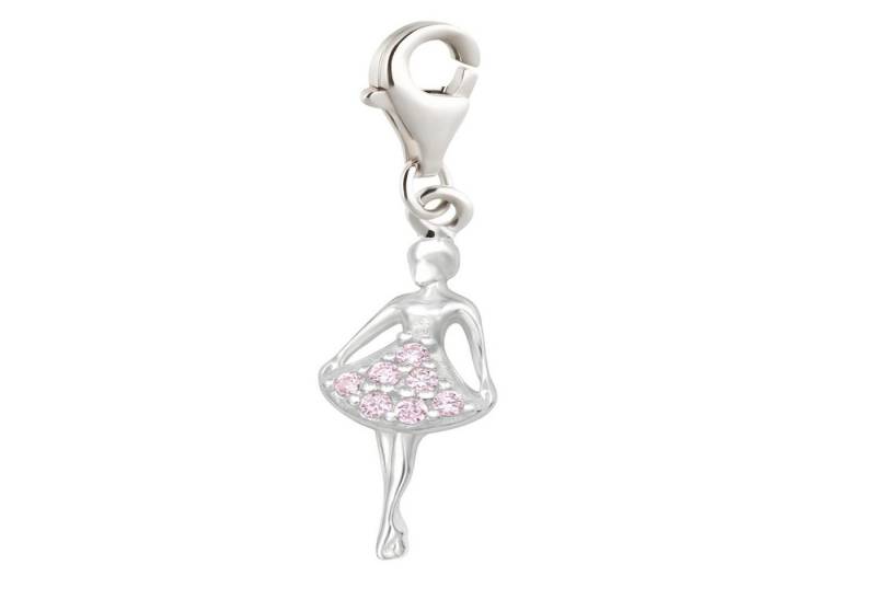 schmuck23 Charm-Einhänger Charm Anhänger Ballerina 925 Silber, Bettelarmband Zirkonia von schmuck23
