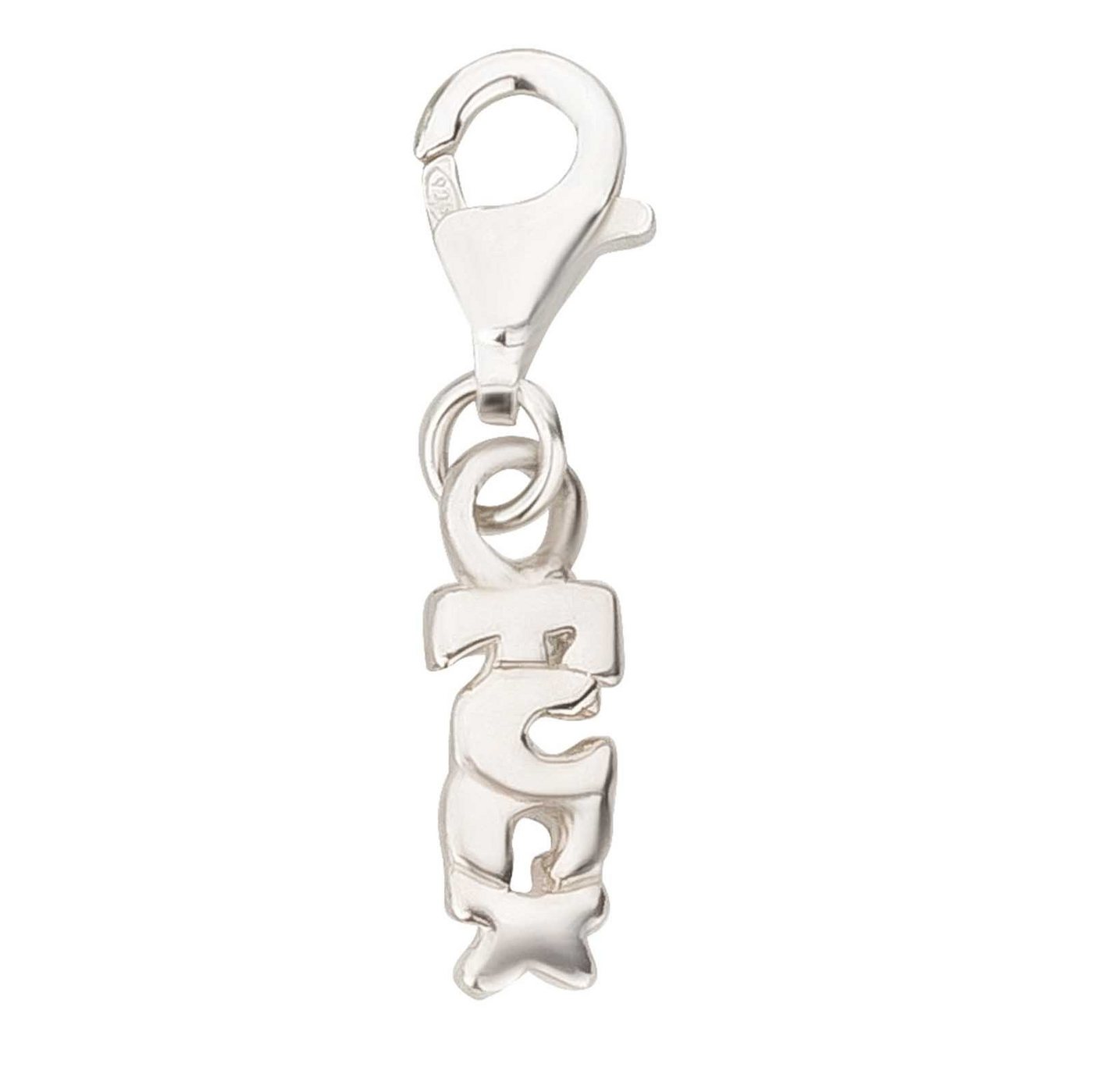 schmuck23 Charm-Einhänger Charm Anhänger Fuck 925 Silber Kettenanhänger (1-tlg), Für Armband, Halskette oder Schlüsselanhänger von schmuck23