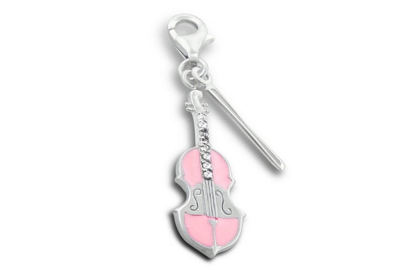 schmuck23 Charm-Einhänger Charm Anhänger Geige Violine 925 Silber Kettenanhänger (1-tlg), Für Armband, Halskette oder Schlüsselanhänger von schmuck23