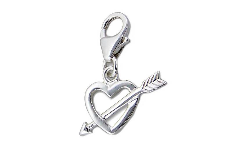 schmuck23 Charm-Einhänger Charm Anhänger Liebe Herz Pfeil 925 Silber, Anlaufgeschützt und Poliert von schmuck23