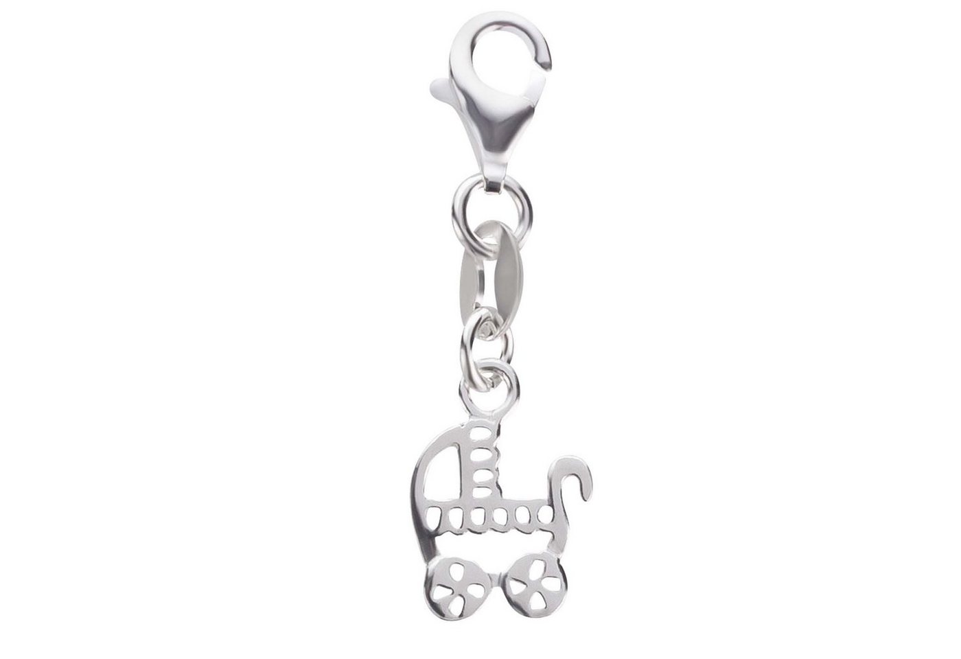 schmuck23 Charm-Einhänger Charm Anhänger Kinderwagen 925 Silber Kettenanhänger (1-tlg), Für Armband, Halskette oder Schlüsselanhänger von schmuck23