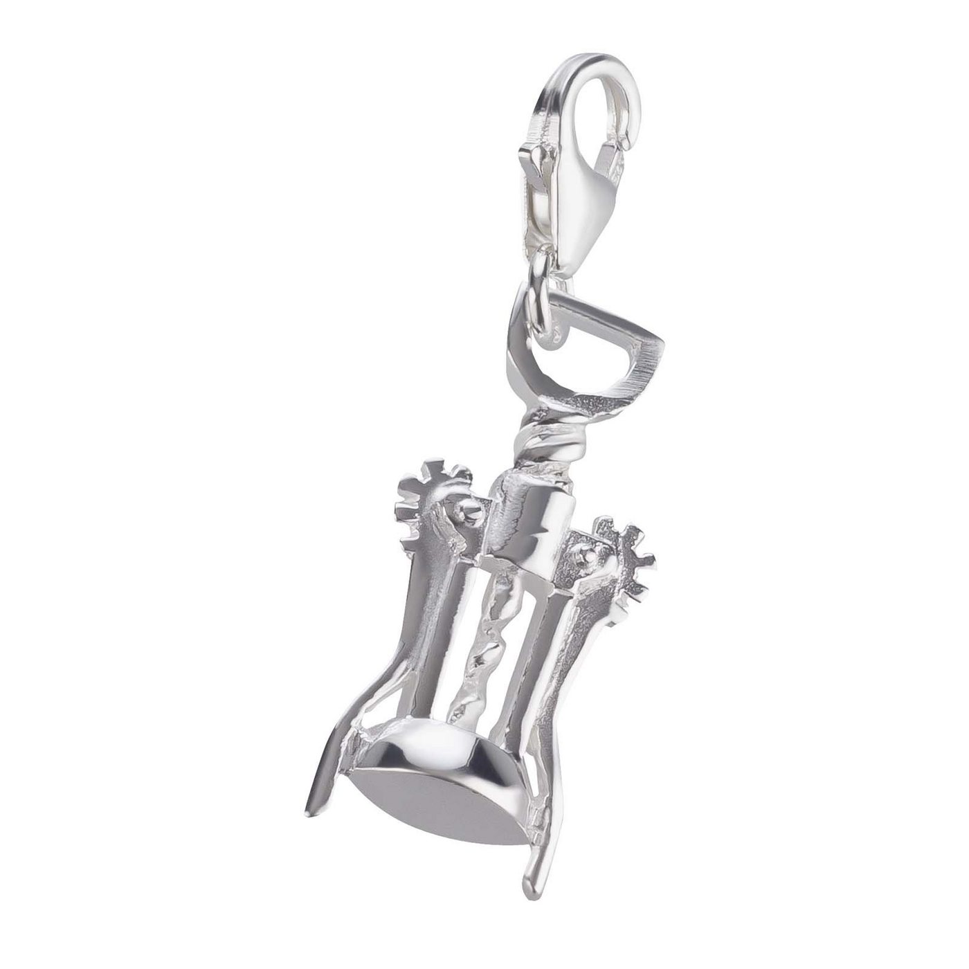 schmuck23 Charm-Einhänger Charm Anhänger Korkenzieher 925 Silber Kettenanhänger (1-tlg), Für Armband, Halskette oder Schlüsselanhänger von schmuck23