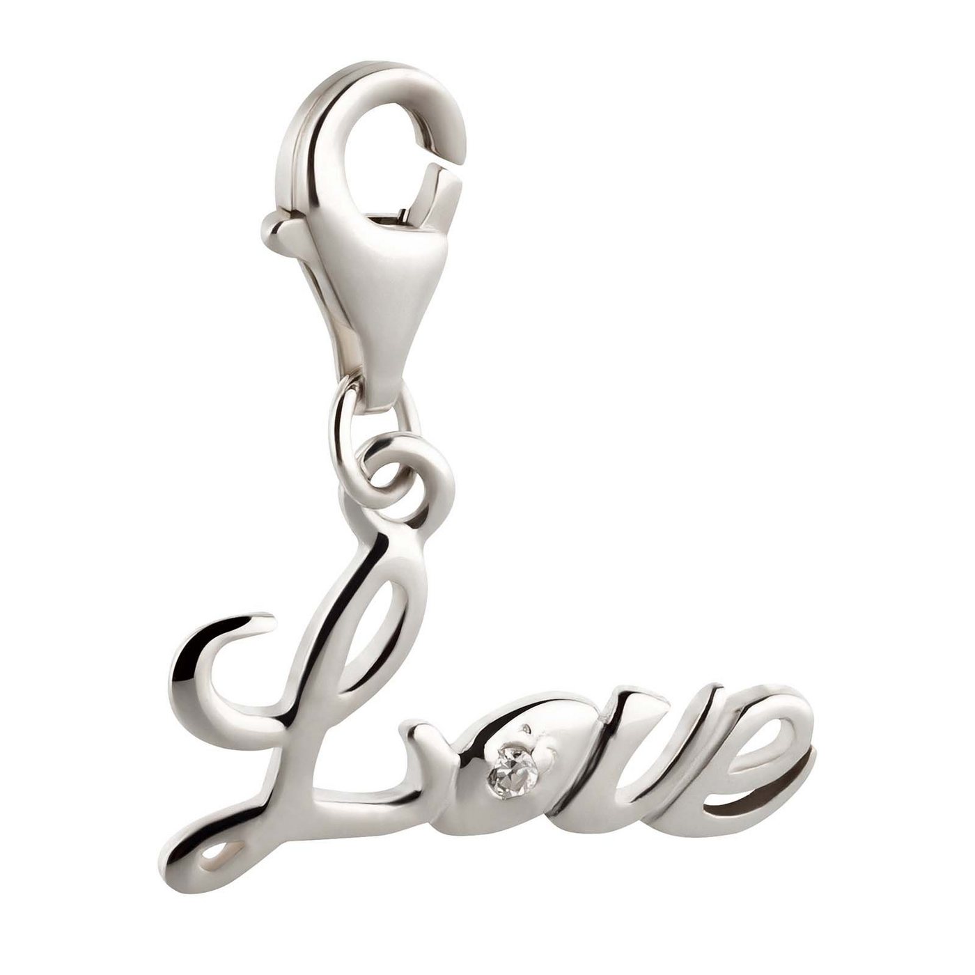 schmuck23 Charm-Einhänger Charm Anhänger Liebe Herz Love 925 Silber Kettenanhänger (1-tlg), Für Armband, Halskette oder Schlüsselanhänger von schmuck23