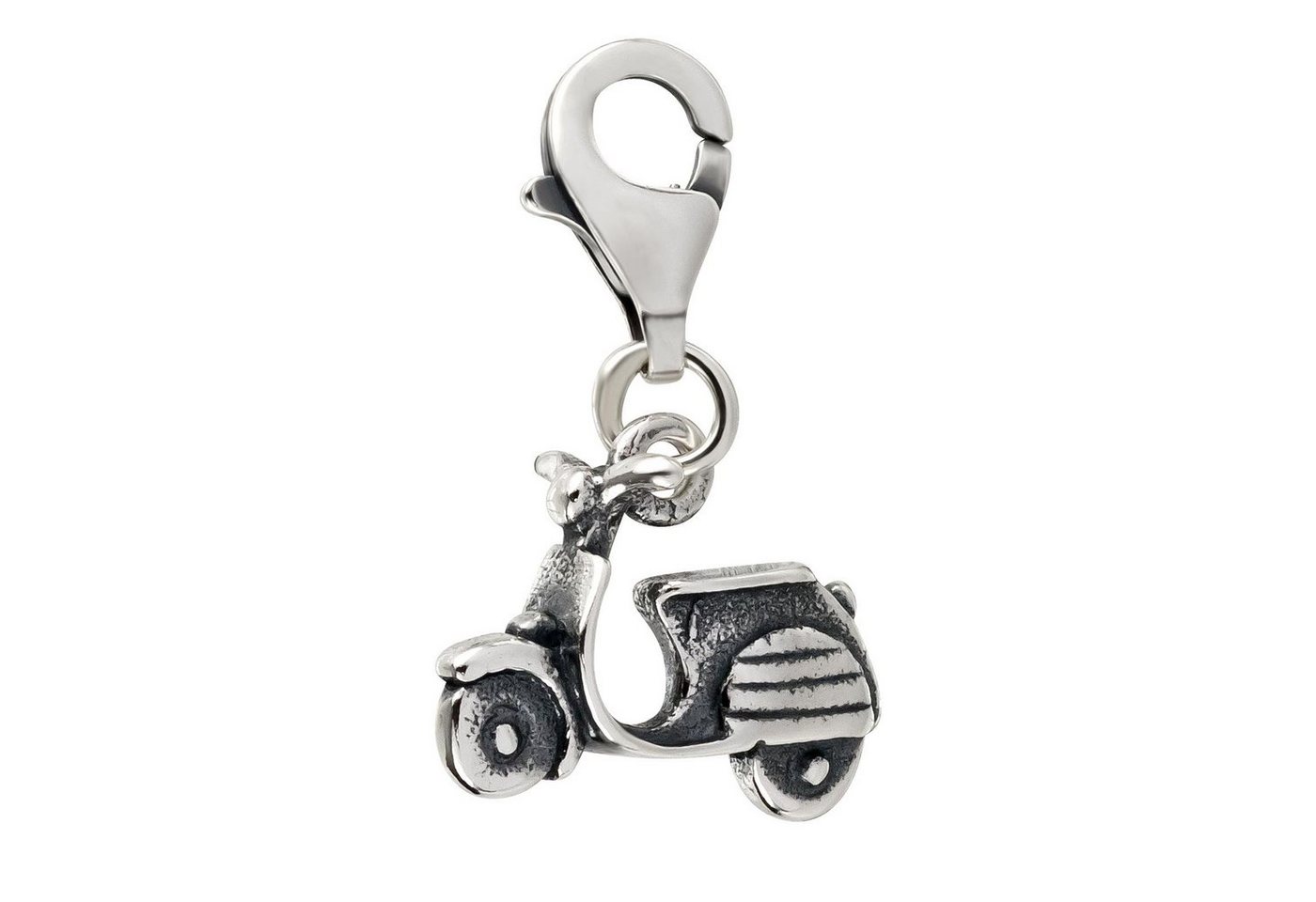 schmuck23 Charm-Einhänger Charm Anhänger Mofa Roller Motorrad 925 Silber Kettenanhänger (1-tlg), Für Armband, Halskette oder Schlüsselanhänger von schmuck23