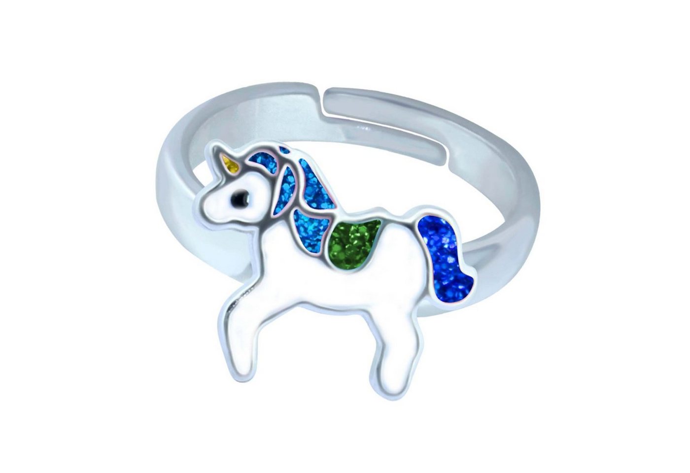 schmuck23 Fingerring Kinder Ring Einhorn Pferd 925 Silber, Kinderschmuck Mädchen Silberring Geschenk von schmuck23