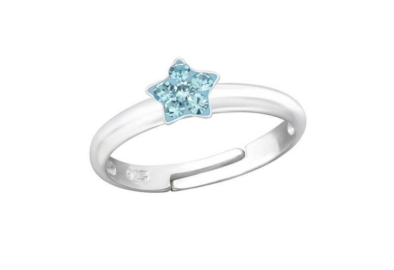 schmuck23 Fingerring Kinder Ring Kristall Stern 925 Silber, Kinderschmuck Silberring Damen Mädchen Geschenk von schmuck23