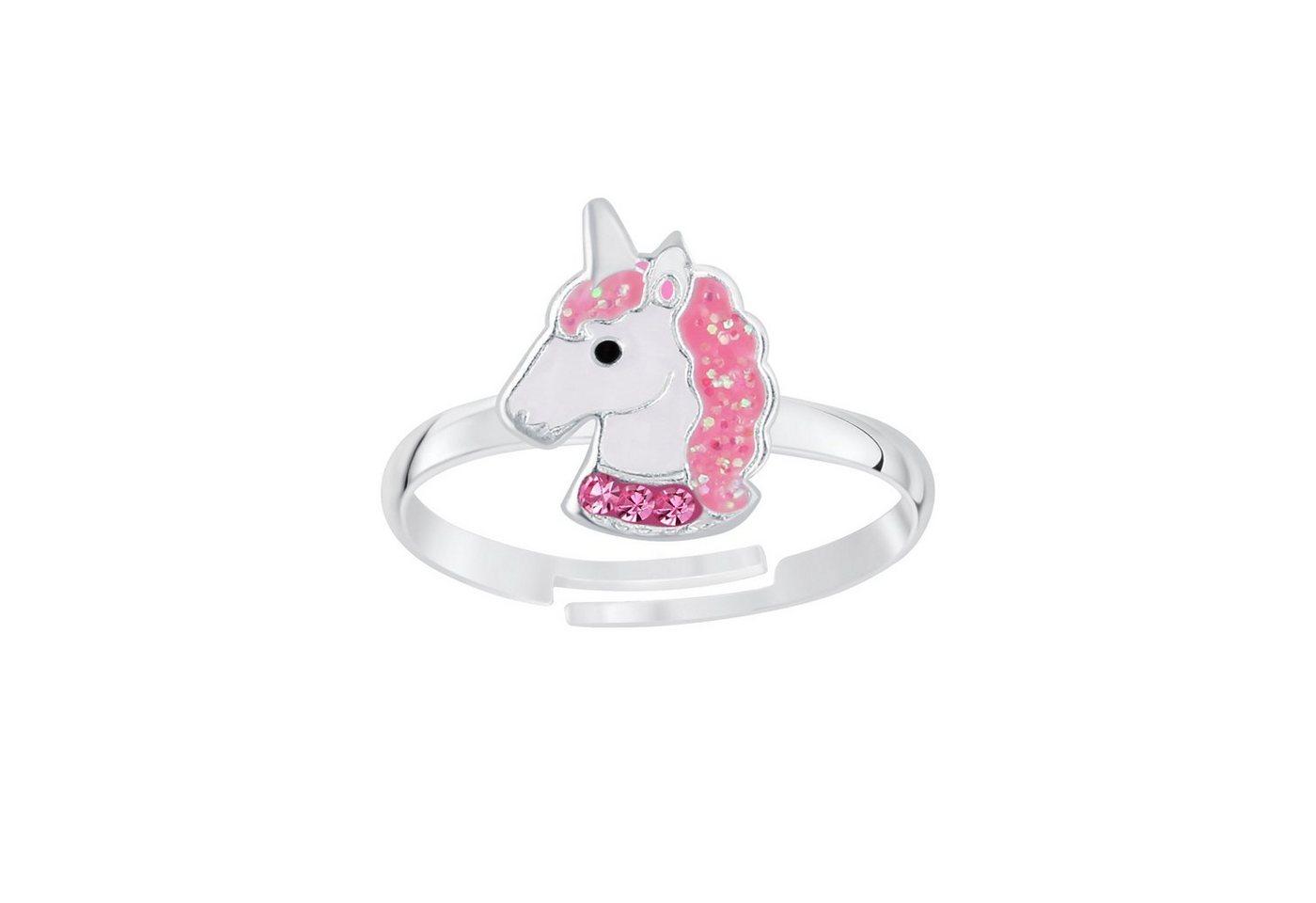 schmuck23 Fingerring Kinder Ring Pferd Einhorn 925 Silber, Kinderschmuck Mädchen Silberring Geschenk von schmuck23