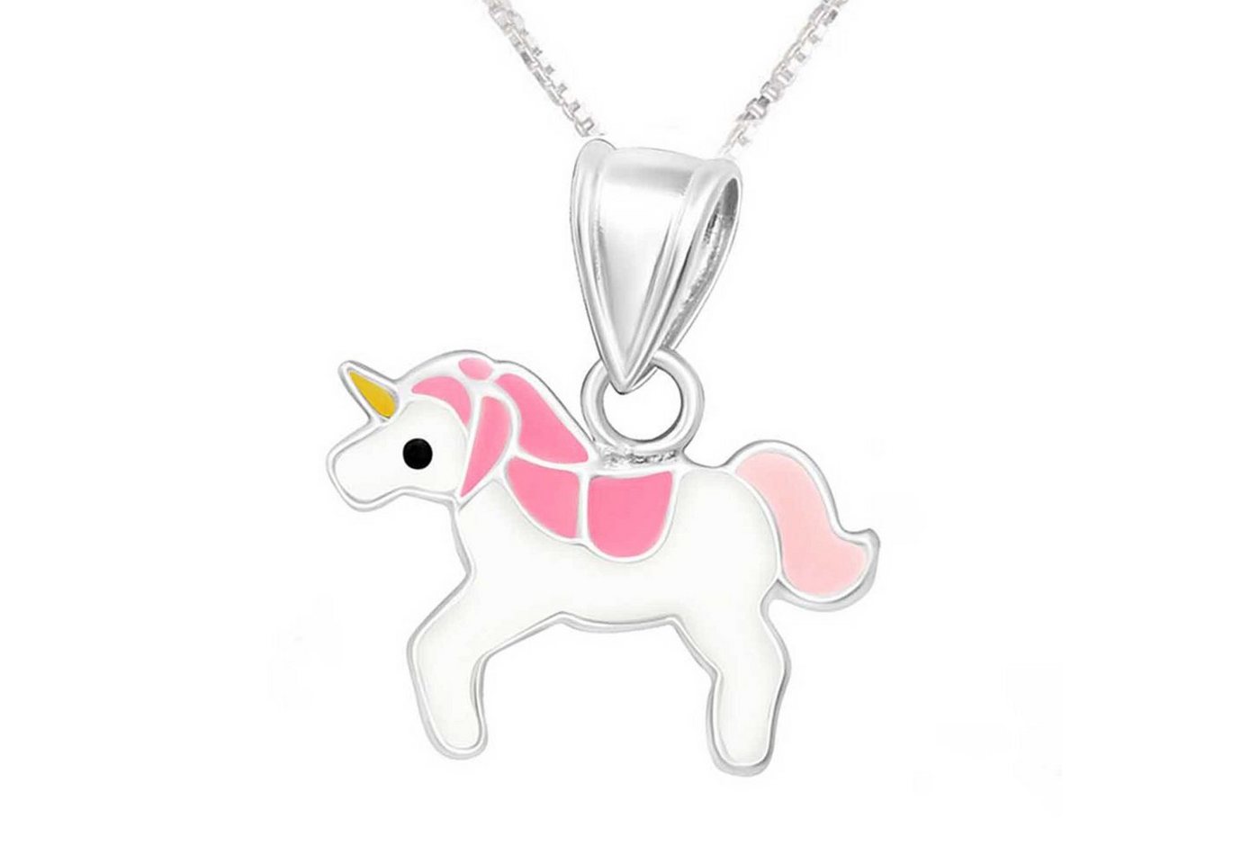 schmuck23 Kettenanhänger Anhänger Kette Einhorn 925 Silber Kinder Mädchen (Halskette mit Anhänger), Silberanhänger Kettenanhänger Kinderschmuck Halskette von schmuck23