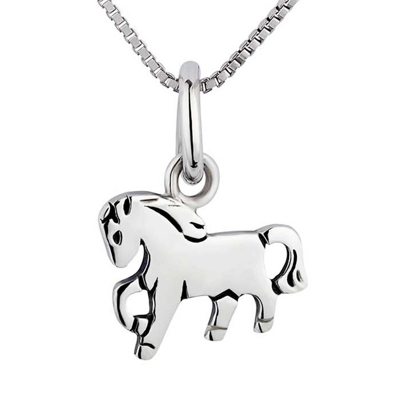 schmuck23 Kettenanhänger Anhänger Kette Pony Pferd 925 Silber Kinder Mädchen (Halskette mit Anhänger), Silberanhänger Kettenanhänger Kinderschmuck Halskette von schmuck23